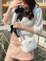 Embroidered Square Bag For Women, With Shoulder Strap