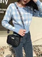 Embroidered Square Bag For Women, With Shoulder Strap - Image 2