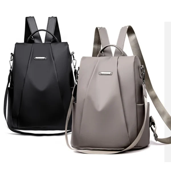 Plain Nylon Backpack for Women, Normal School Bag for Girls, Detachable Strap, Travel Shoulder Bag
