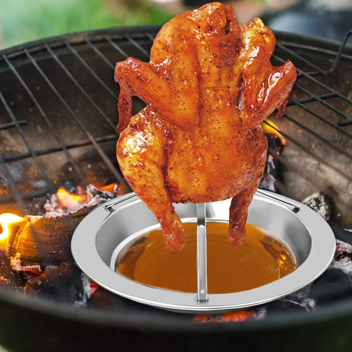 Stainless Steel Chicken Grill - Silver Color<br> - Image 3