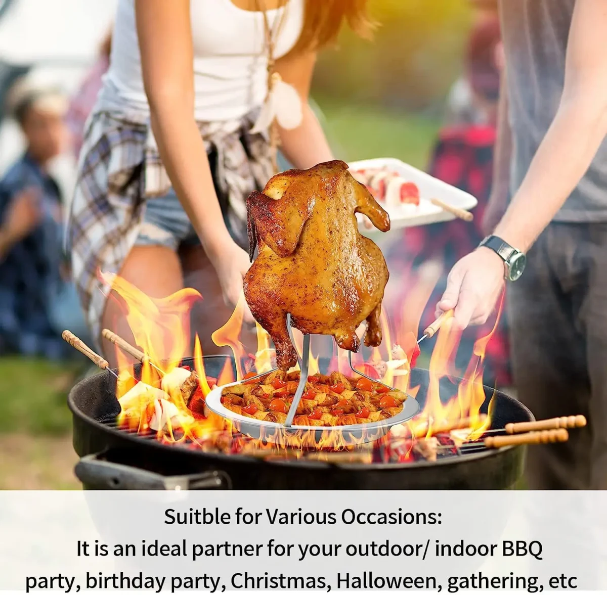 Stainless Steel Chicken Grill - Silver Color<br> - Image 6