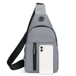 Small crossbody bag for men - grey<br> - Image 5