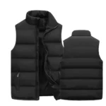 Winter sleeveless pump jacket with waterproof zipper - black and blue