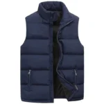 Winter sleeveless pump jacket with waterproof zipper - black and blue - Image 4