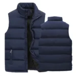 Winter sleeveless pump jacket with waterproof zipper - black and blue - Image 5