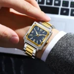 POEDAGAR Luxury Man Wristwatch Square Quartz Waterproof Luminous Stainless Steel - Image 6