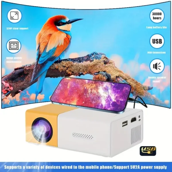 LED Home Theater Projector Small portable outdoor projector 300 lumens