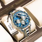 POEDAGAR Luxury Sports Watch Men Quartz Waterproof Luminous Date Stainless Steel - Image 2