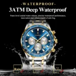 POEDAGAR Luxury Sports Watch Men Quartz Waterproof Luminous Date Stainless Steel - Image 3