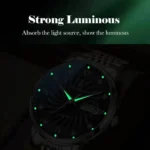 POEDAGAR Luxury Mens Watch Luminous Waterproof Unique Striped Stainless - Image 3