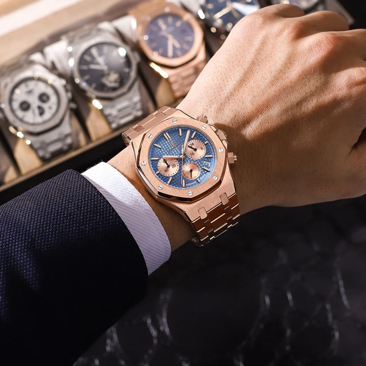 POEDAGAR Classic Men's Watches Trend Fashion Original Quartz Watch for Man Waterproof Steel - Image 3
