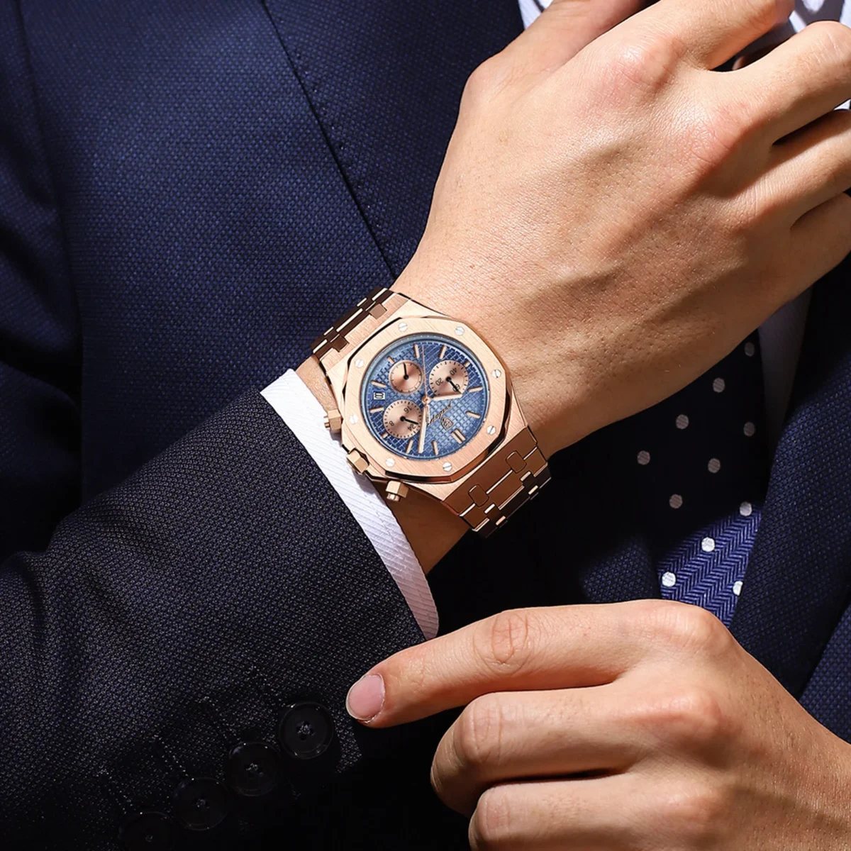 POEDAGAR Classic Men's Watches Trend Fashion Original Quartz Watch for Man Waterproof Steel - Image 4