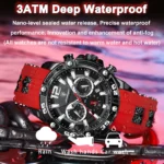 POEDAGAR Men's Sport Illuminated Waterproof Watch - Silicone Bracelets - Image 3