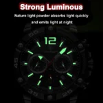 POEDAGAR Men's Sport Illuminated Waterproof Watch - Silicone Bracelets - Image 4