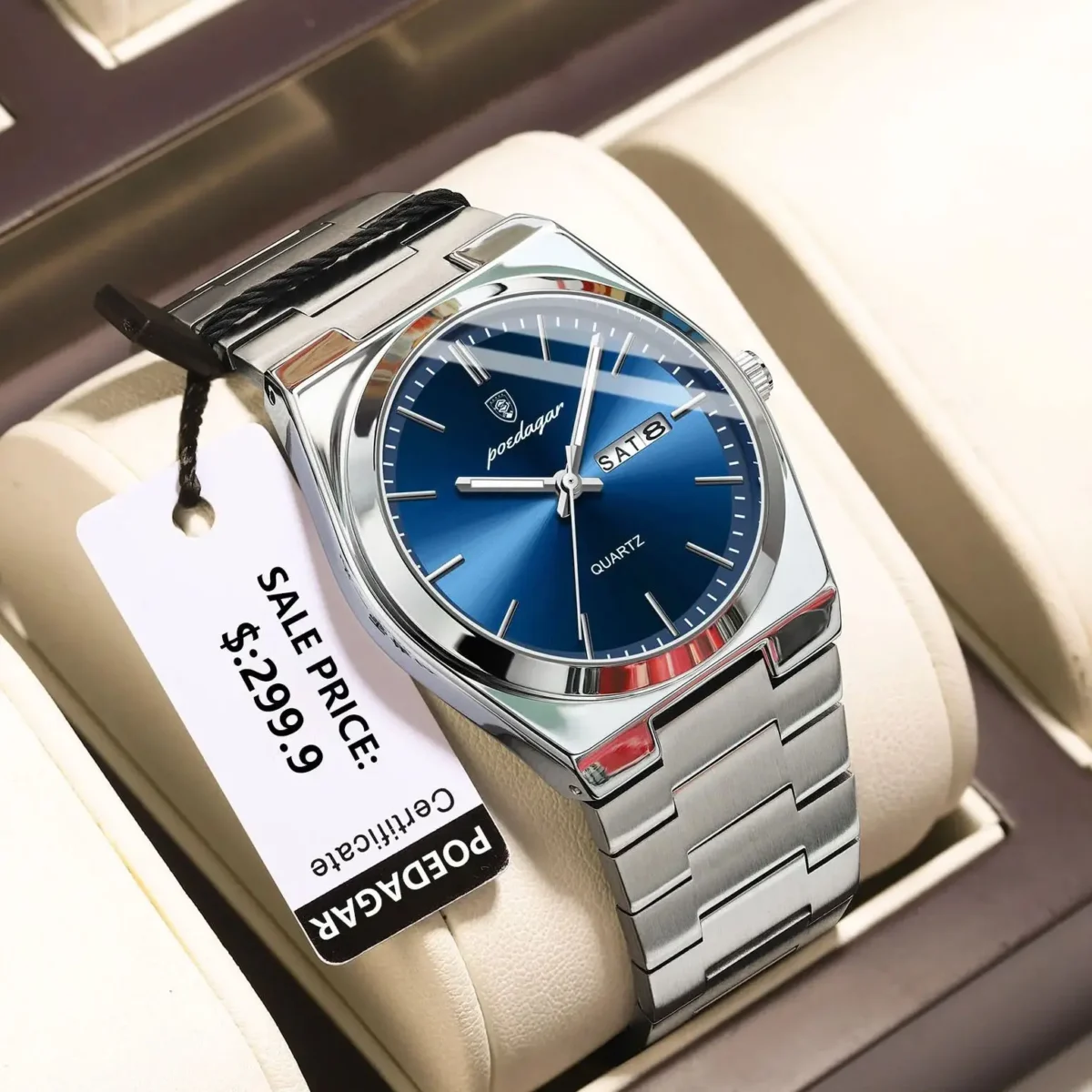 POEDAGAR Luxury Watch For Man Waterproof Luminous Date Week Stainless - Image 1
