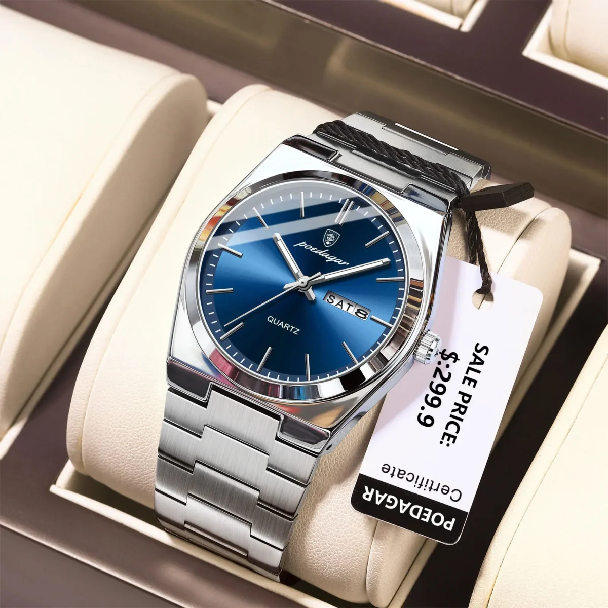 POEDAGAR Luxury Watch For Man Waterproof Luminous Date Week Stainless - Image 2