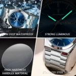 POEDAGAR Luxury Watch For Man Waterproof Luminous Date Week Stainless - Image 4