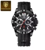POEDAGAR Men's Sport Illuminated Waterproof Watch - Silicone Bracelets - Image 12