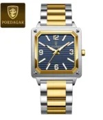 POEDAGAR Luxury Man Wristwatch Square Quartz Waterproof Luminous Stainless Steel - Image 11