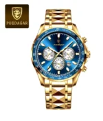POEDAGAR Luxury Sports Watch Men Quartz Waterproof Luminous Date Stainless Steel - Image 8