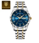 POEDAGAR Men's Luxury Watch Waterproof Luminous Metal Bracelets - Image 14