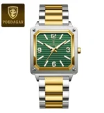 POEDAGAR Luxury Man Wristwatch Square Quartz Waterproof Luminous Stainless Steel - Image 9