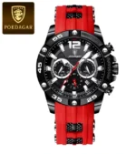 POEDAGAR Men's Sport Illuminated Waterproof Watch - Silicone Bracelets - Image 11