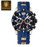 POEDAGAR Men's Sport Illuminated Waterproof Watch - Silicone Bracelets - Image 9