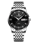 POEDAGAR Luxury Mens Watch Luminous Waterproof Unique Striped Stainless - Image 12