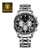 POEDAGAR Luxury Sports Watch Men Quartz Waterproof Luminous Date Stainless Steel - Image 15