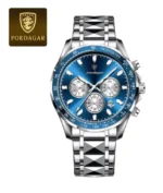 POEDAGAR Luxury Sports Watch Men Quartz Waterproof Luminous Date Stainless Steel - Image 16