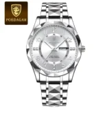 POEDAGAR Men's Luxury Watch Waterproof Luminous Metal Bracelets - Image 7