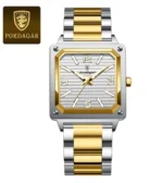 POEDAGAR Luxury Man Wristwatch Square Quartz Waterproof Luminous Stainless Steel - Image 8